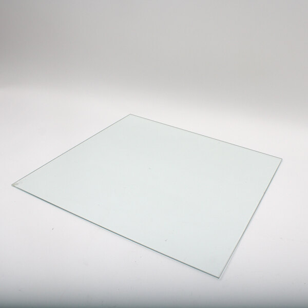 A glass square on a white background.