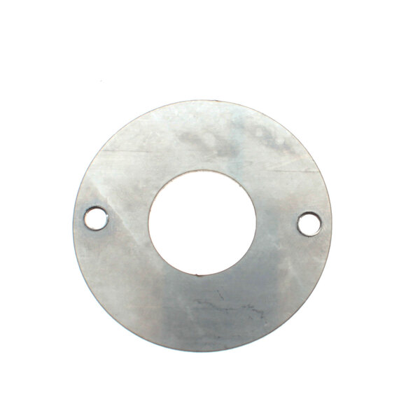A round metal Antunes mounting bracket with holes.