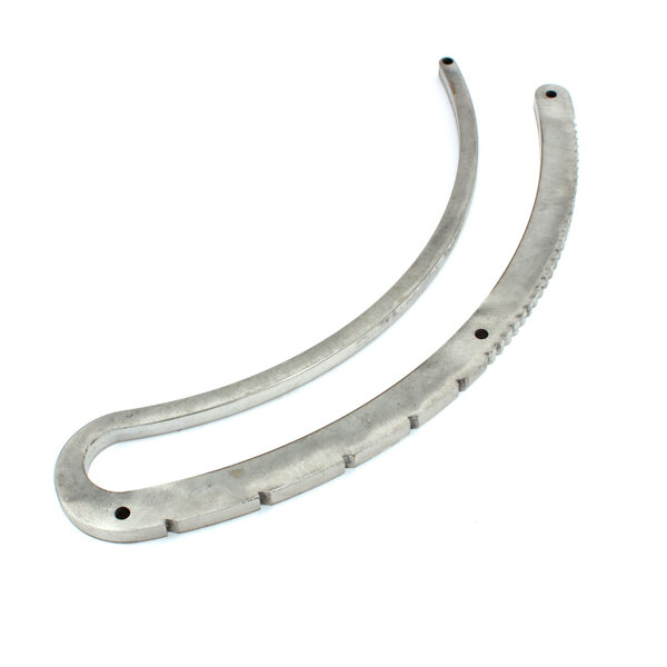 A Doyon Baking Equipment bent strap handle with holes.