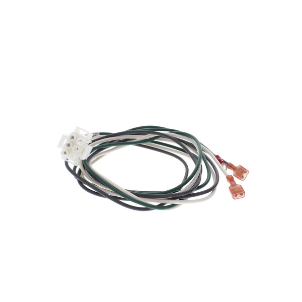 A Traulsen fan motor harness with a white and green wire connector.