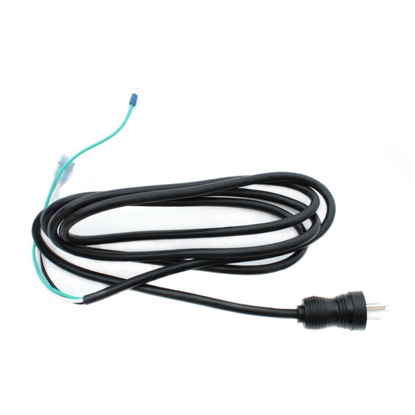 A Silver King power cord with a black cable and a green wire.