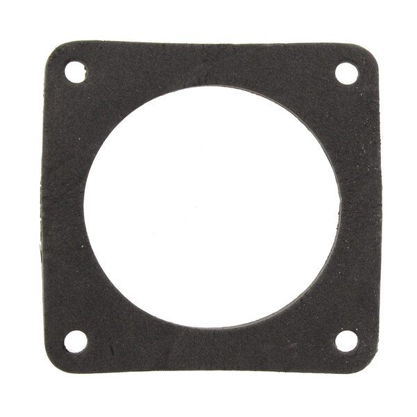 A black rubber gasket with a hole in the center.
