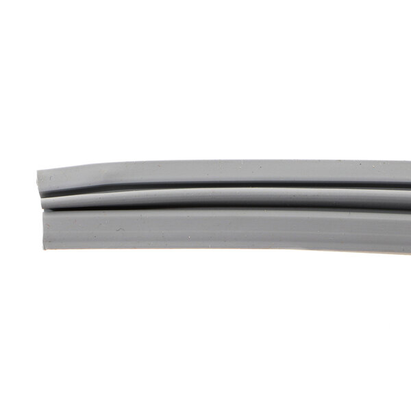 A gray rubber strip with two plastic strips on it.