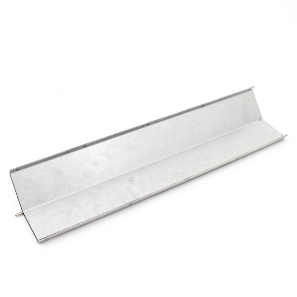 A metal plate with a metal strip along the long edge.