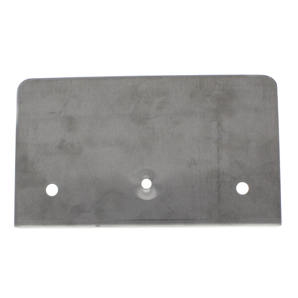 A metal US Range grease pan front with holes.