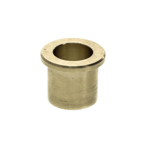 A gold brass Nieco bushing with a hole in it.