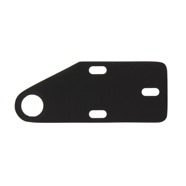 A black rectangular object with holes.
