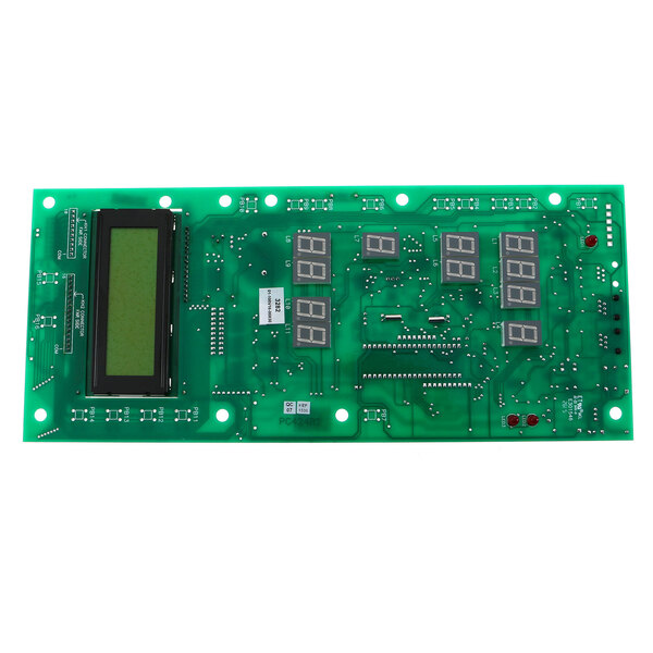 A green circuit board with a green display.