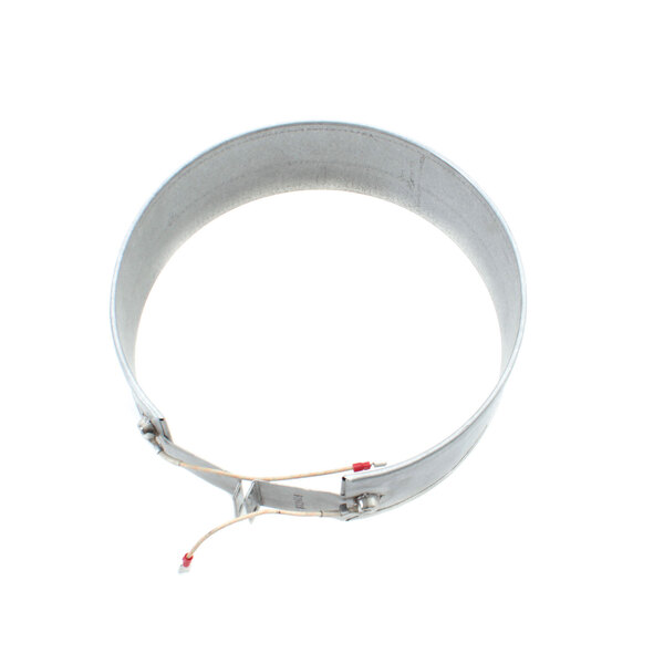 A circular metal ring with wires.