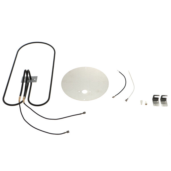 A white and black Duke Element Conversion Kit with wires and a circular object.