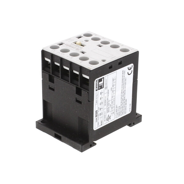 A black Middleby Marshall contactor with black and white electrical components.