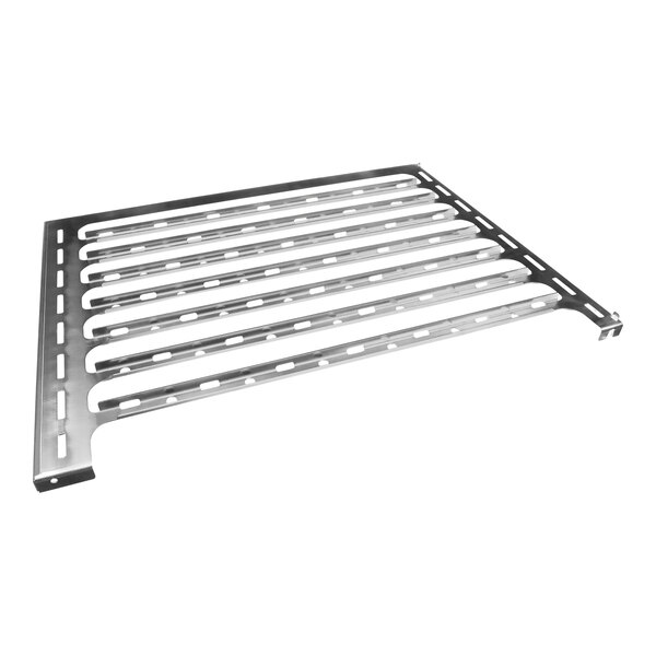 A close-up of the Convotherm Left Shelf Rack with metal bars and a metal grate with holes.