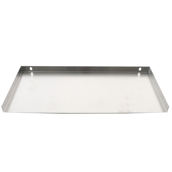 A stainless steel Cleveland front box cover with a metal plate with holes.
