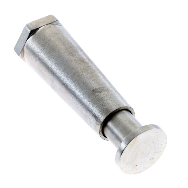 A metal cylinder with a nut on it.