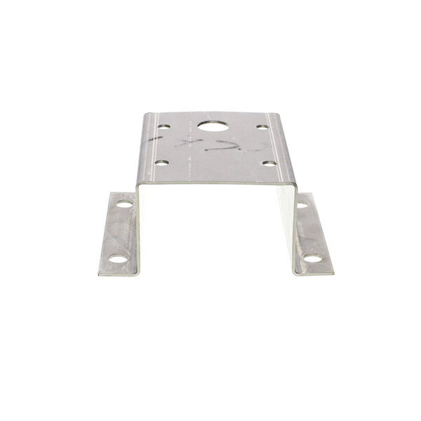 A metal Glastender motor mounting bracket with two holes.