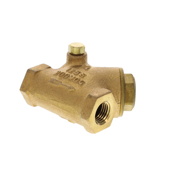 A Groen brass swing check valve with a threaded nut.