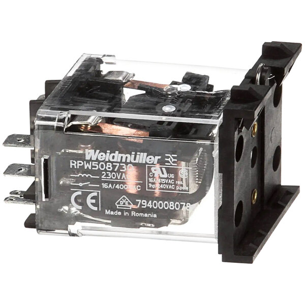 A Fagor Commercial relay in a clear plastic box with a black cover.