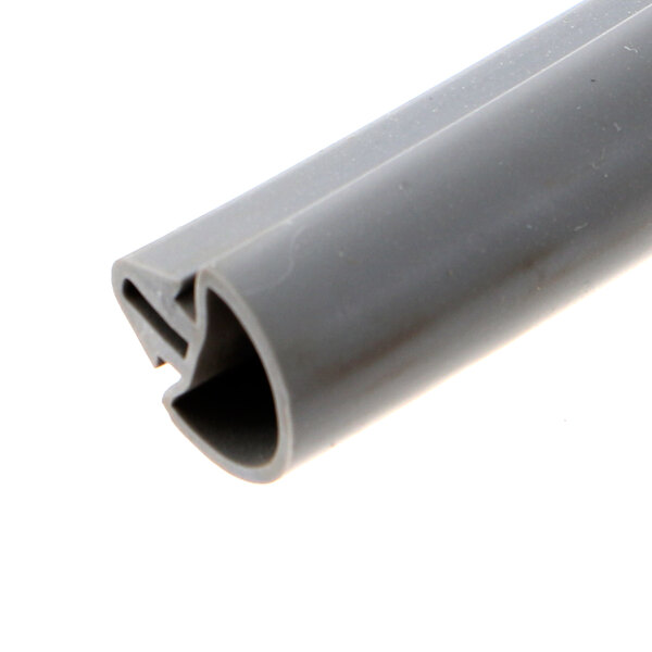 A close-up of a grey rubber tube.