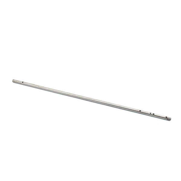 A long metal rod with holes on a white background.
