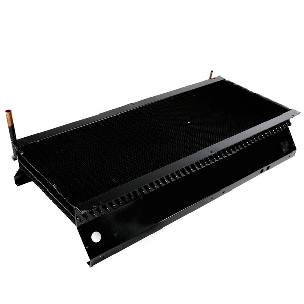 A black metal Groen boiler tank rack with a handle and holes.