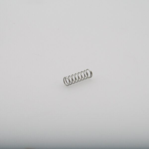 A metal spring on a white surface.