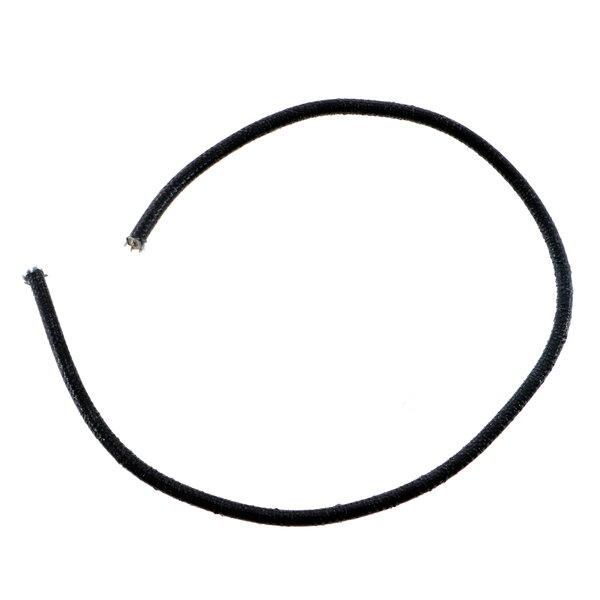 A black Hatco electrical wire with a hole in it.