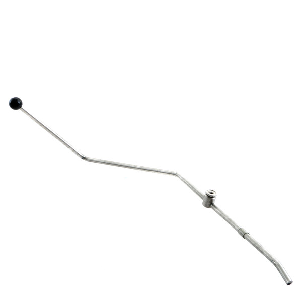 A long metal rod with a black ball on the end.