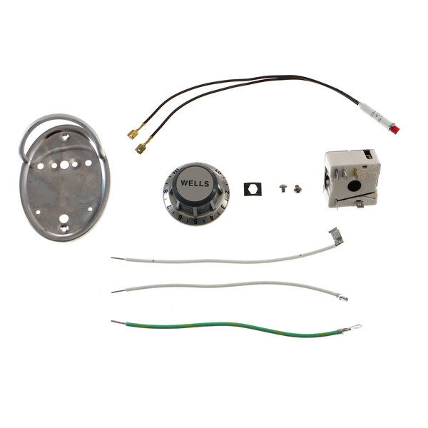 A Wells WS-51710 oval control panel assembly with electrical components and wiring.