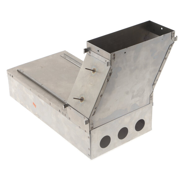 A Henny Penny metal flue box with holes.