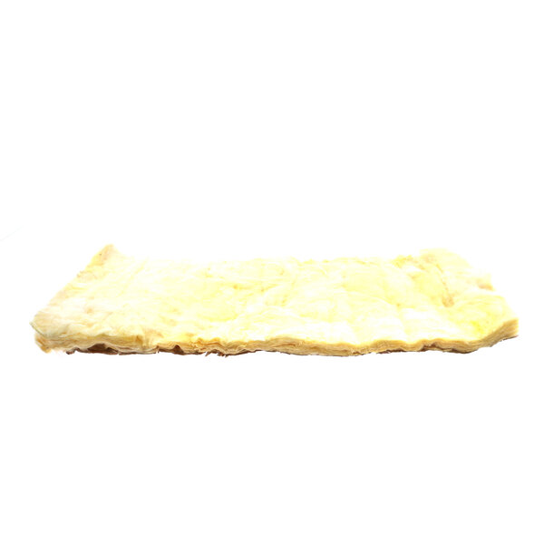 A piece of yellow bread on a white background.