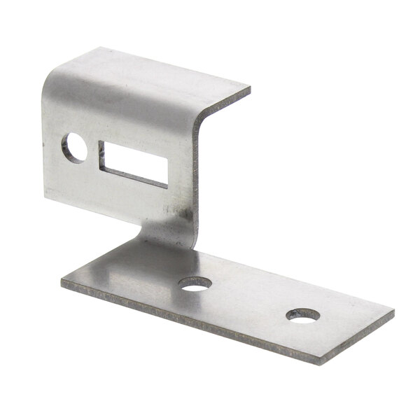 A stainless steel Vulcan bracket with holes on the side.