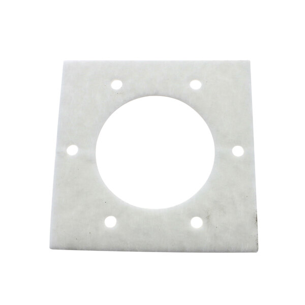 A white square Vulcan blower inlet gasket with holes.