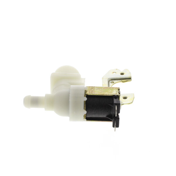 A white and black plastic Vulcan slow fill valve.