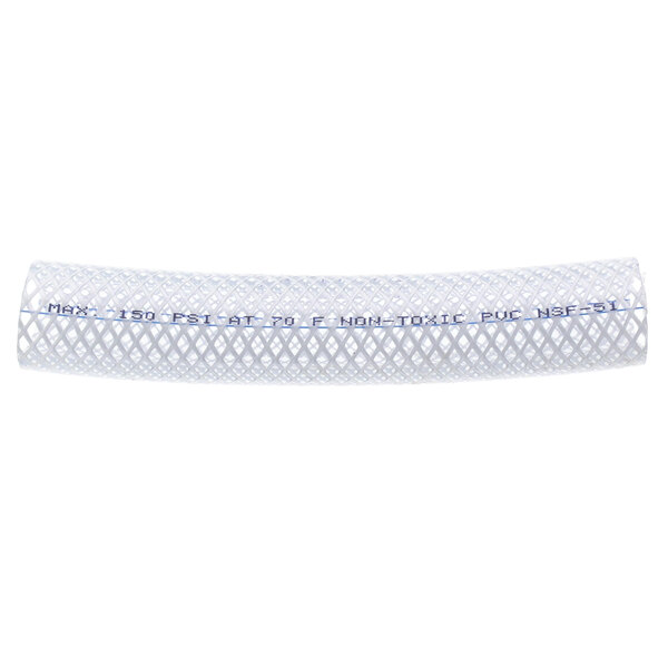 A white plastic Glastender hose with a blue line.