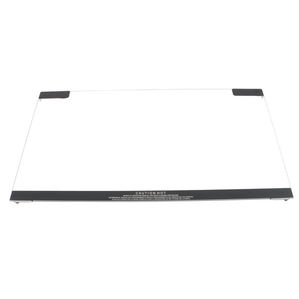 The inner door glass for a Moffat E27M convection oven with black edges.