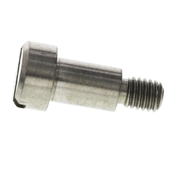 A close-up of a Vulcan stainless steel shoulder slotted screw.