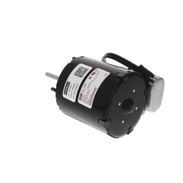 A black Heatcraft Evap motor with a white label.