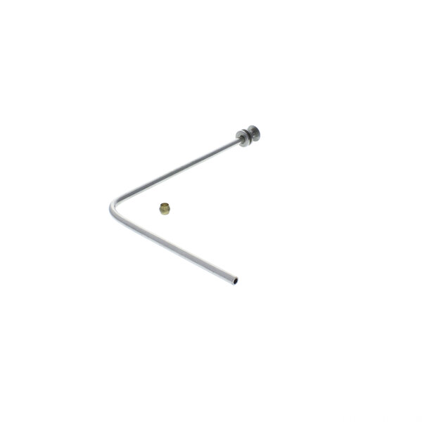 A metal rod with a screw on the end and a small metal ball on the tip.