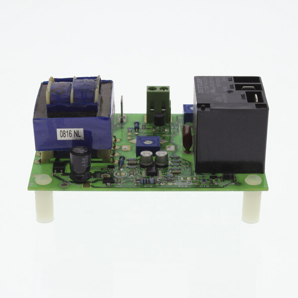 A Cleveland single channel temperature control circuit board with black and blue components on a green board.