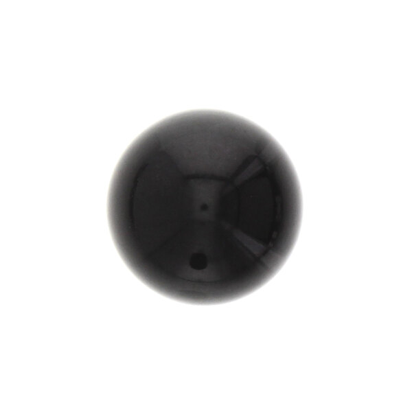 A black sphere with a white background.