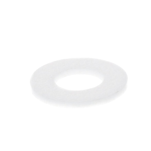 A white round washer with a hole in it.
