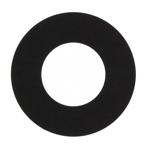 A black circular washer with a white circle inside.