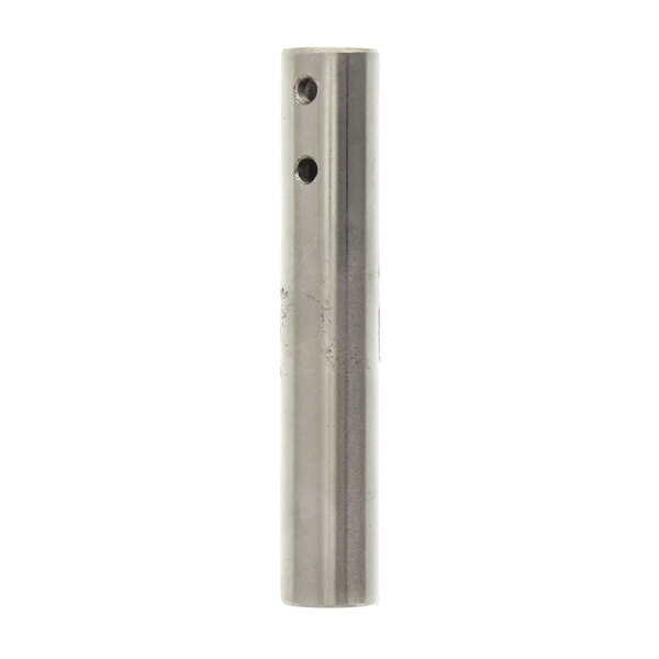 A metal cylinder with holes on a white background.