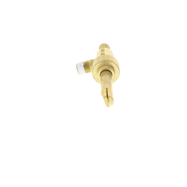 A close-up of a gold metal Montague 2570-4 gas valve.