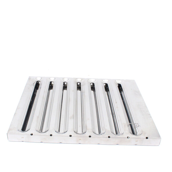 A metal tray with long metal rods in it.
