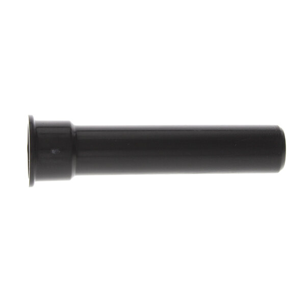 A black tube with a metal end on a white background.