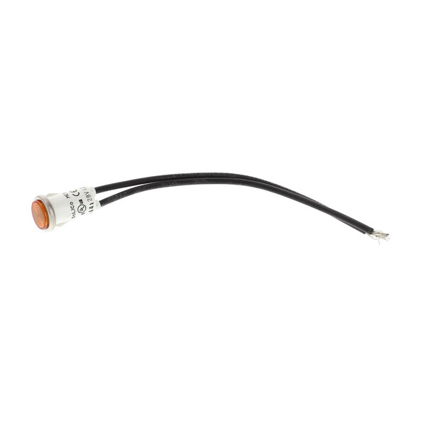 A black wire with a white connector and a white wire with an orange connector attached to a black connector.