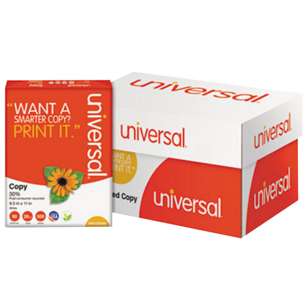 Universal Office UNV20030 8 1/2" x 11" 92 Brightness White Case of 20