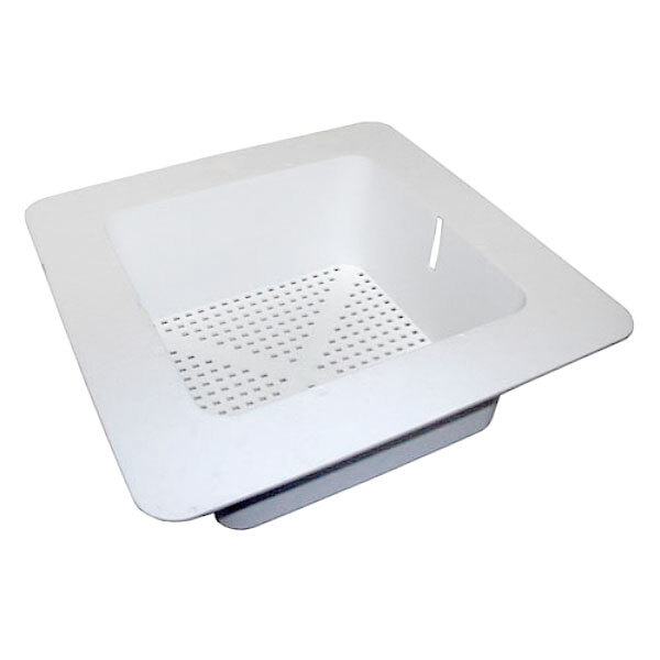 A white rectangular All Points plastic floor drain strainer with holes.