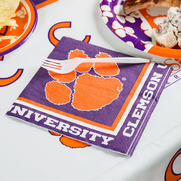 Creative Converting Clemson Tigers 7-Inch Paper Plates 8 Per Pack 